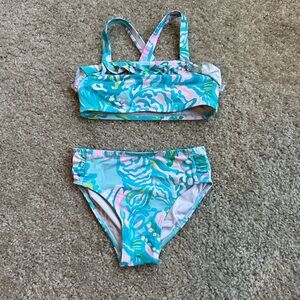 🦄 Lilly Pulitzer Aqua La Vista girls two piece swimsuit